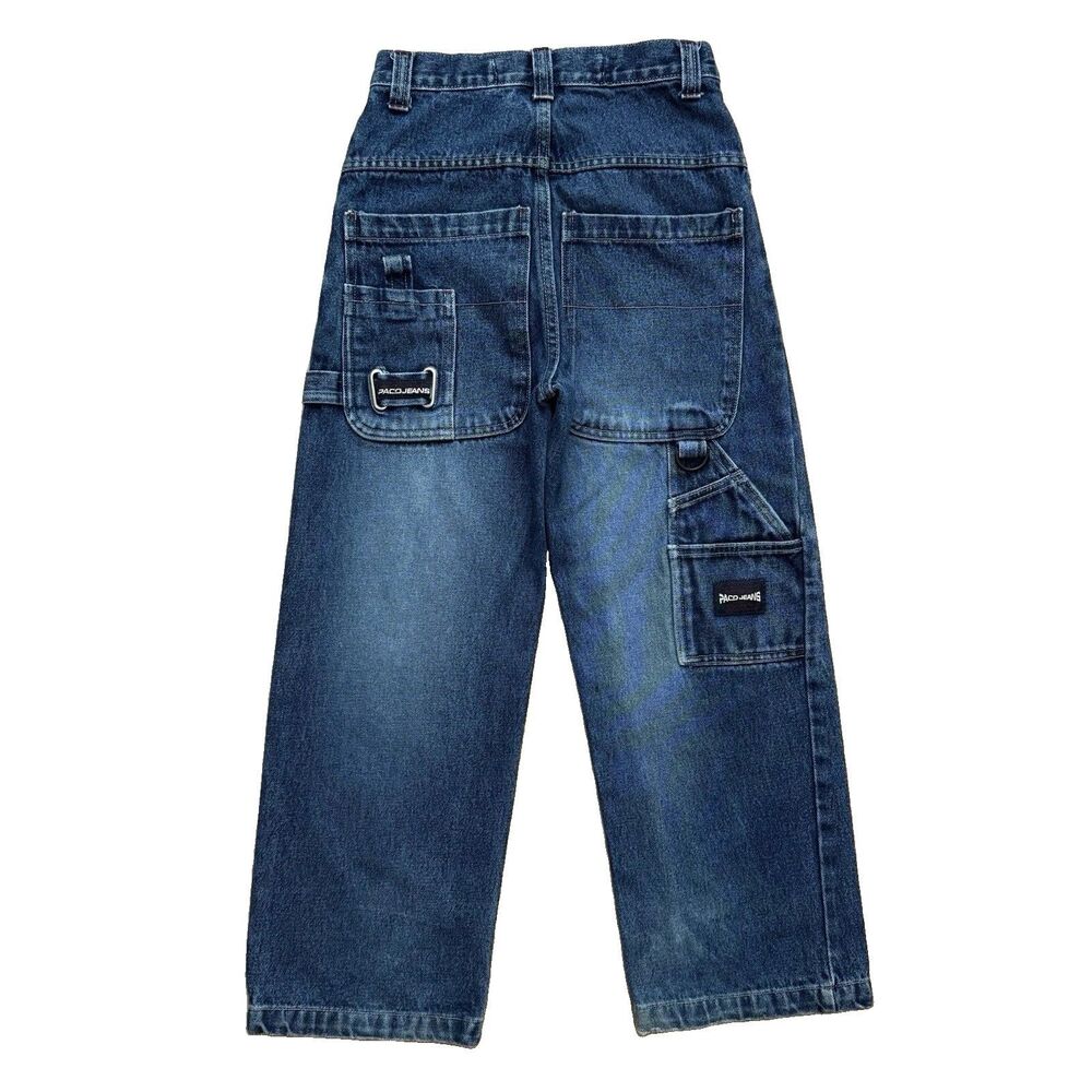 Vintage Y2K Paco Jeans Youth Size 8 Wide Leg Baggy Skater Carpenter Streetwear